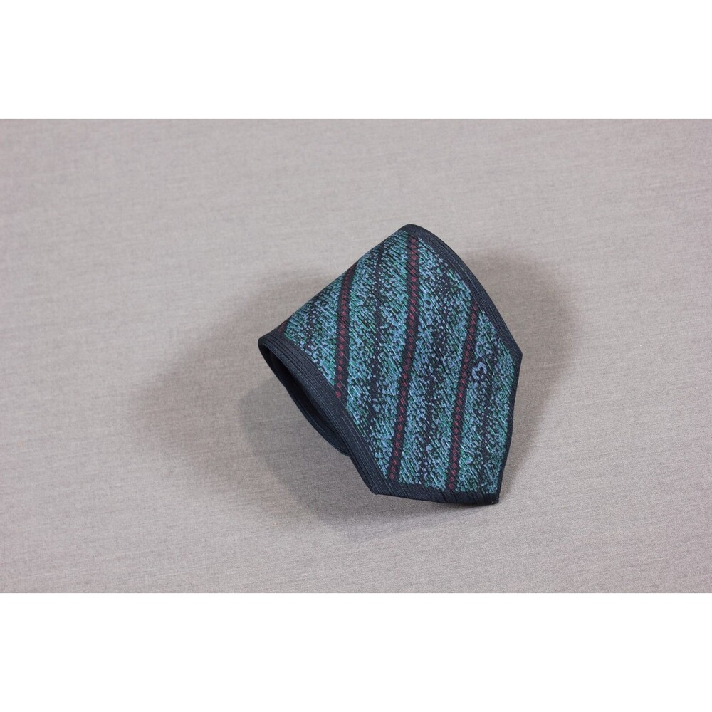 Mila Schon Seta Silk Tie Cravatta Striped Necktie Made In Italy Vintage Classic